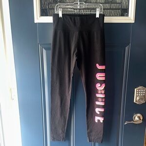 Justice Black Leggings with  Logo